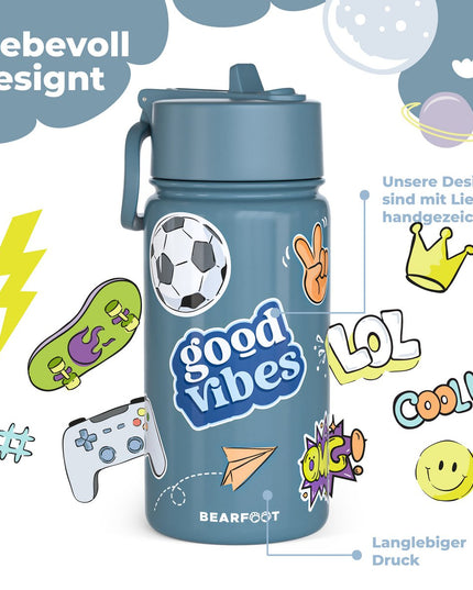 Thermo children's drinking bottle stainless steel - water bottle - thermo - purple sticker