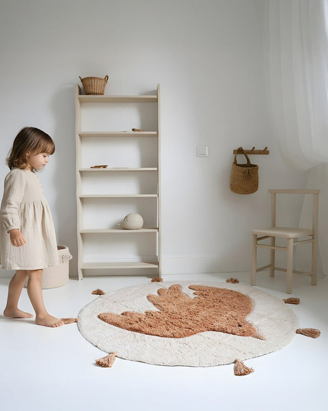 Bohobird Ronde Kinder Vloerkleed – “Toast” 110 cm