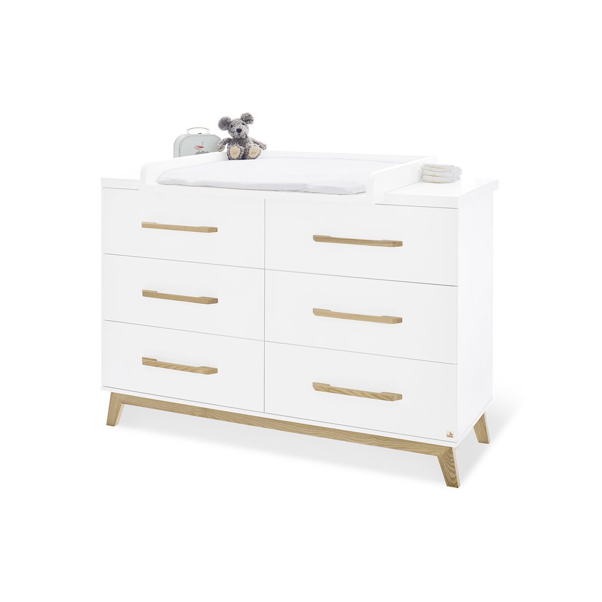 Startset 'Hilda & Riva' extra breed, wit, incl. wandplank4 delen: huisbed, extra brede commode, 2-deurs kledingkast, wandplank