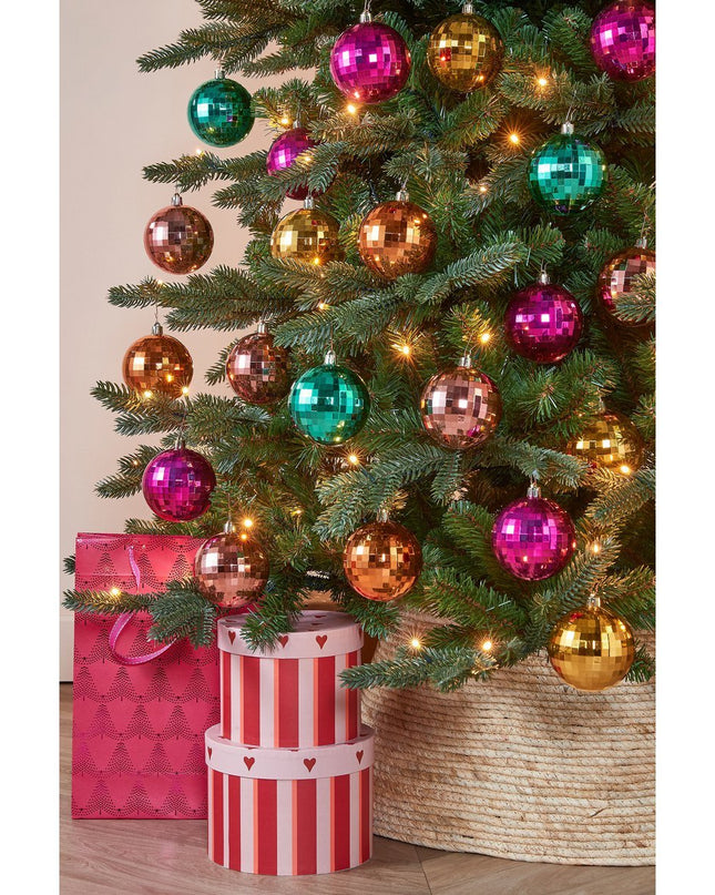 Kerstballen set - 30 Stuks - Ø8 cm - Onbreekbaar - Roze, Fuchsia, Goud, Oranje, Groen kerst 2025