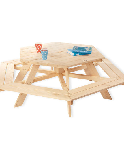 Kinderpicknickbank 'Nicki 6-Eck' naturel