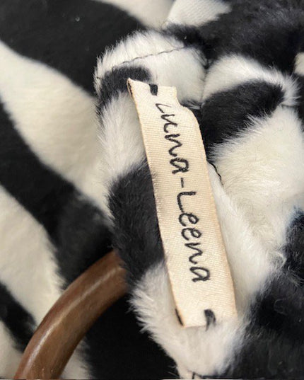 Luna-Leena tas zebrastreep zwart/wit - imitatiebont - handgemaakt in Nepal