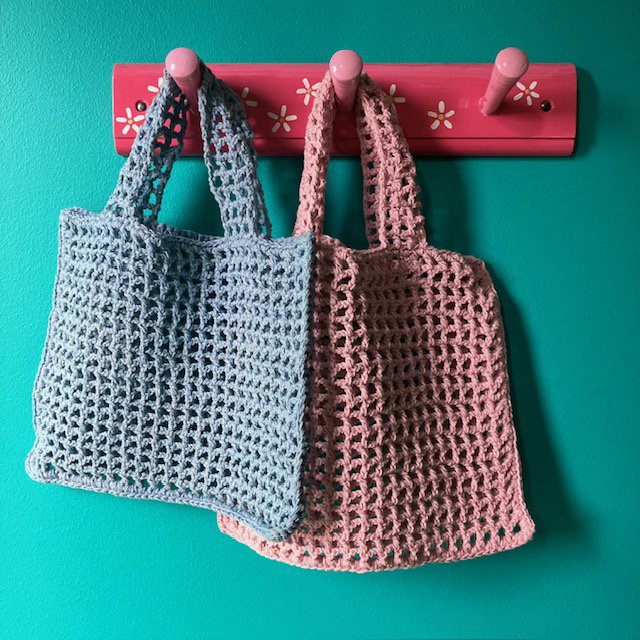 Luna -Leena Bag Kids - Light Pink - Organic Cotton - Hand Haak in Nepal