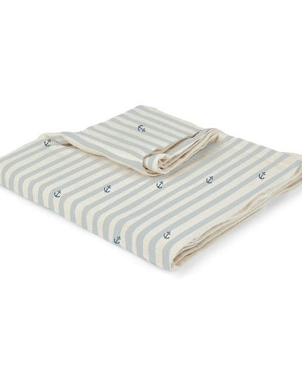 Bamboe mousseline inbakerdoeken 2st. Stripe Anchor