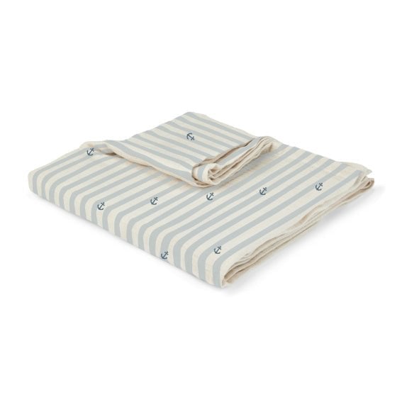 Bamboe mousseline inbakerdoeken 2st. Stripe Anchor