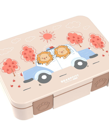 Lunchbox Bento compact met compartimenten, licht en lek-proof - politie bruin - 650ml