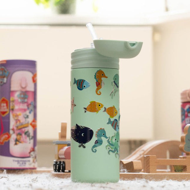 IZY Kids Thermos bidon - Green Sea-Life - 350ML To-Go Insulated Water Bottles