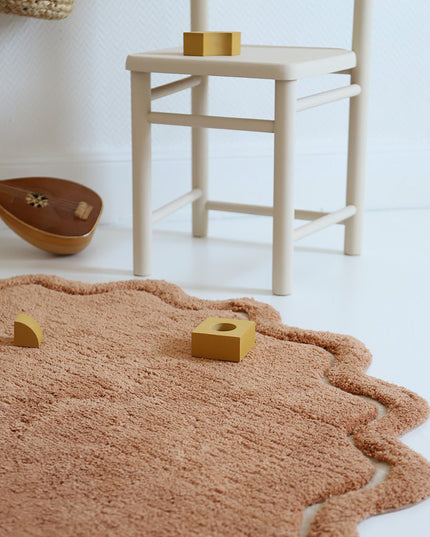 SWEET APRIL TOFFEE – Rond Wasbaar Katoenen Kindertapijt vloerkleed