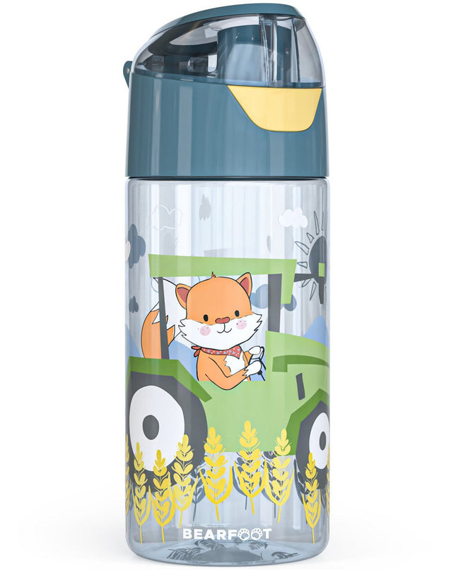 Children's water bottle, lightweight water bottle - tractor fox
