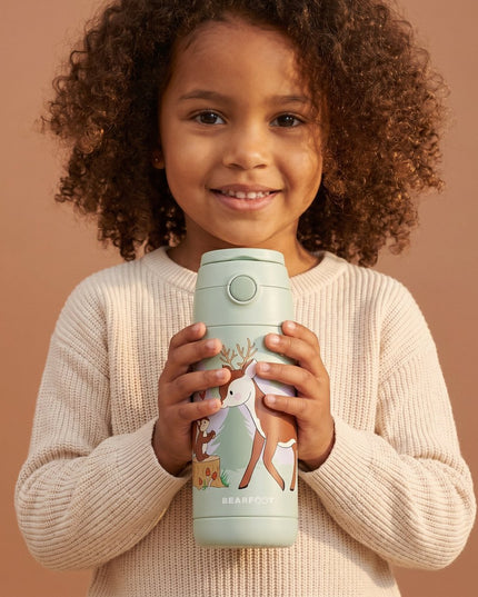 Thermo kinderdrinkfles bidon RVS - hertgroen