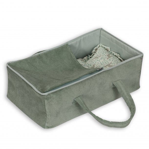 Reiswieg met dekbed en kussen, mint corduroy