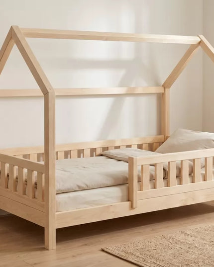 YappyTrygg huisbed peuterbed 160-80cm, Natuurlijk