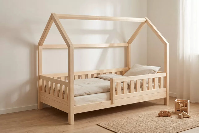 YappyTrygg huisbed peuterbed 160-80cm, Natuurlijk